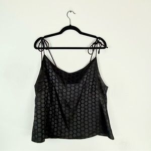 Icollection Womens Large Jacquard Satin Delphine Cami Lingerie Top Polka Dots PJ